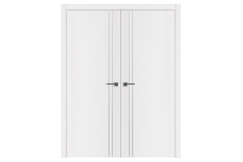 Nova Glam G-Pro 002 Soft White Laminated Modern Interior Door - Double Door