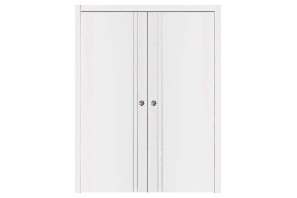 Nova Glam G-Pro 002 Soft White Laminated Modern Interior Door - Double Pocket