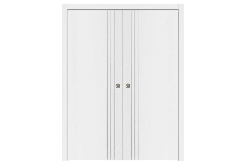 Nova Glam G-Pro 004 Soft White Laminated Modern Interior Door - Double Pocket
