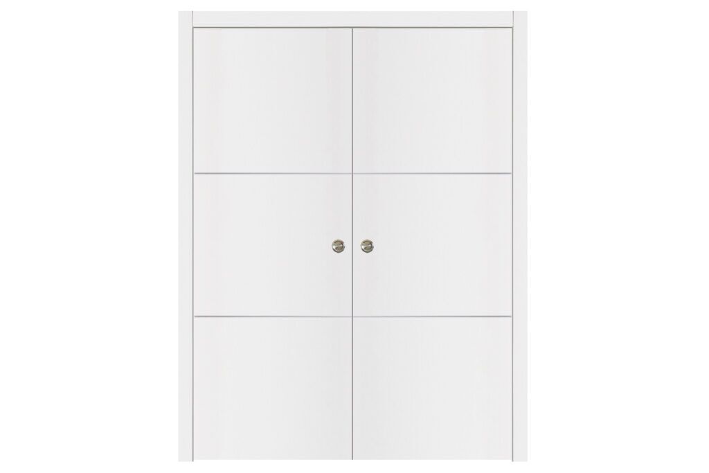 Nova Glam G-Pro 006 Soft White Laminated Modern Interior Door - Double Pocket