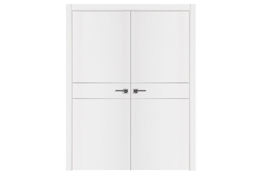 Nova Glam G-Pro 008 Soft White Laminated Modern Interior Door - Double Door
