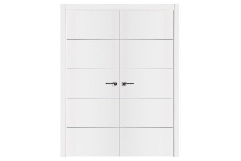 Nova Glam G-Pro 010 Soft White Laminated Modern Interior Door - Double Door