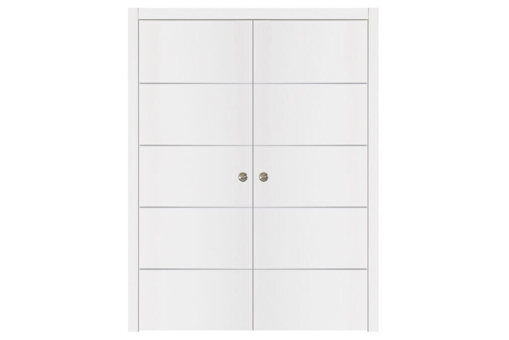 Nova Glam G-Pro 010 Soft White Laminated Modern Interior Door - Double Pocket