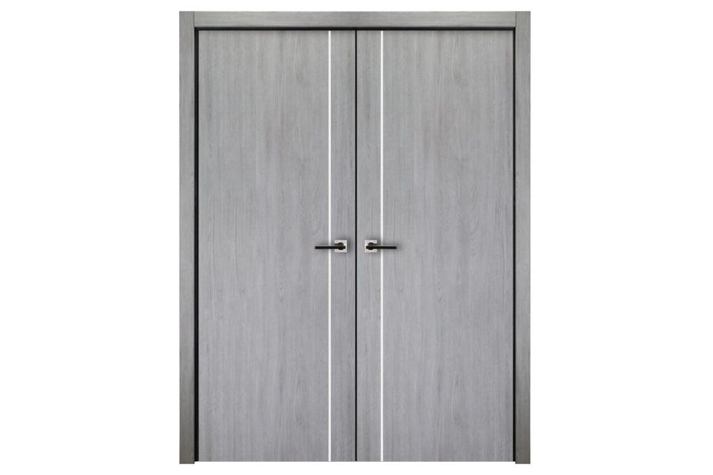Nova Italia Flush 03 Light Grey Laminate Interior Door - Double Door