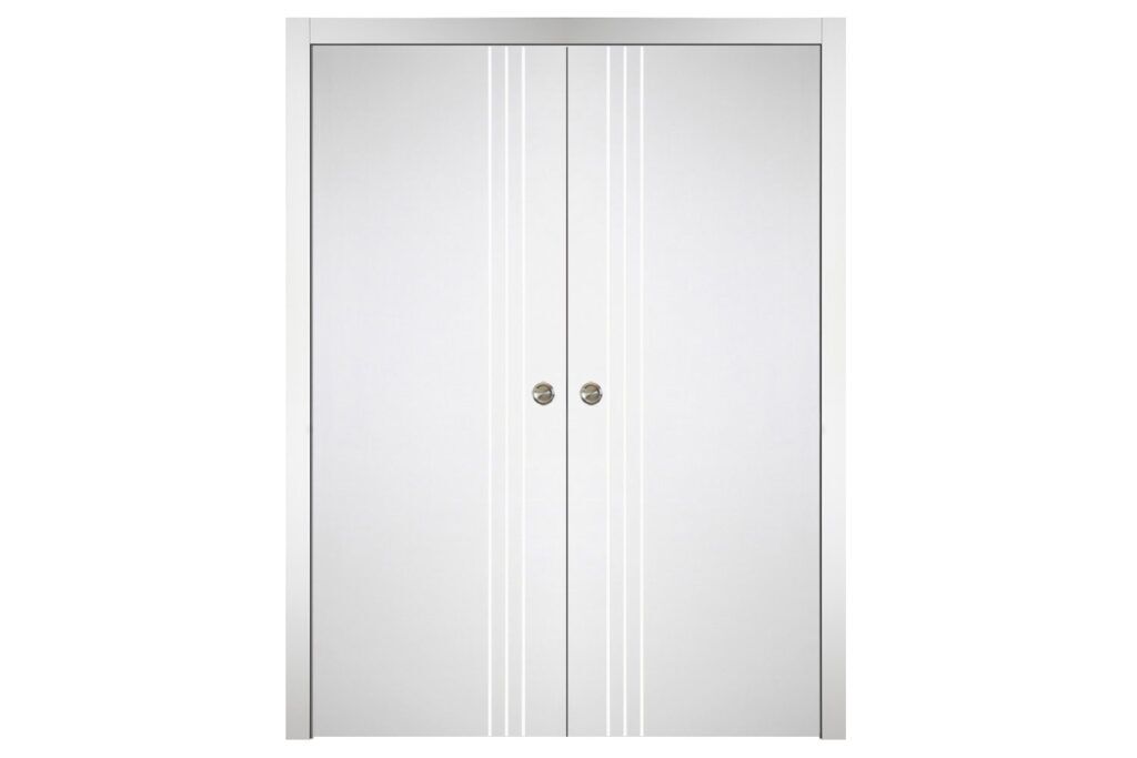 Nova Italia Flush 04 Alaskan White Laminate Interior Door - Double Pocket