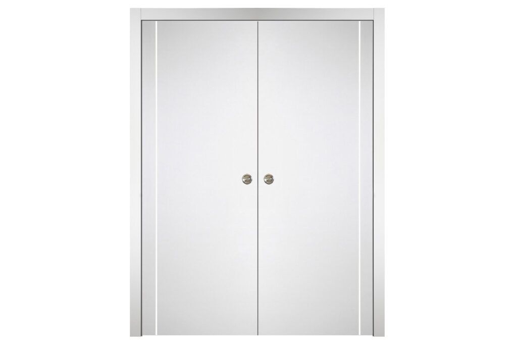 Nova Italia Flush 05 Alaskan White Laminate Interior Door - Double Pocket
