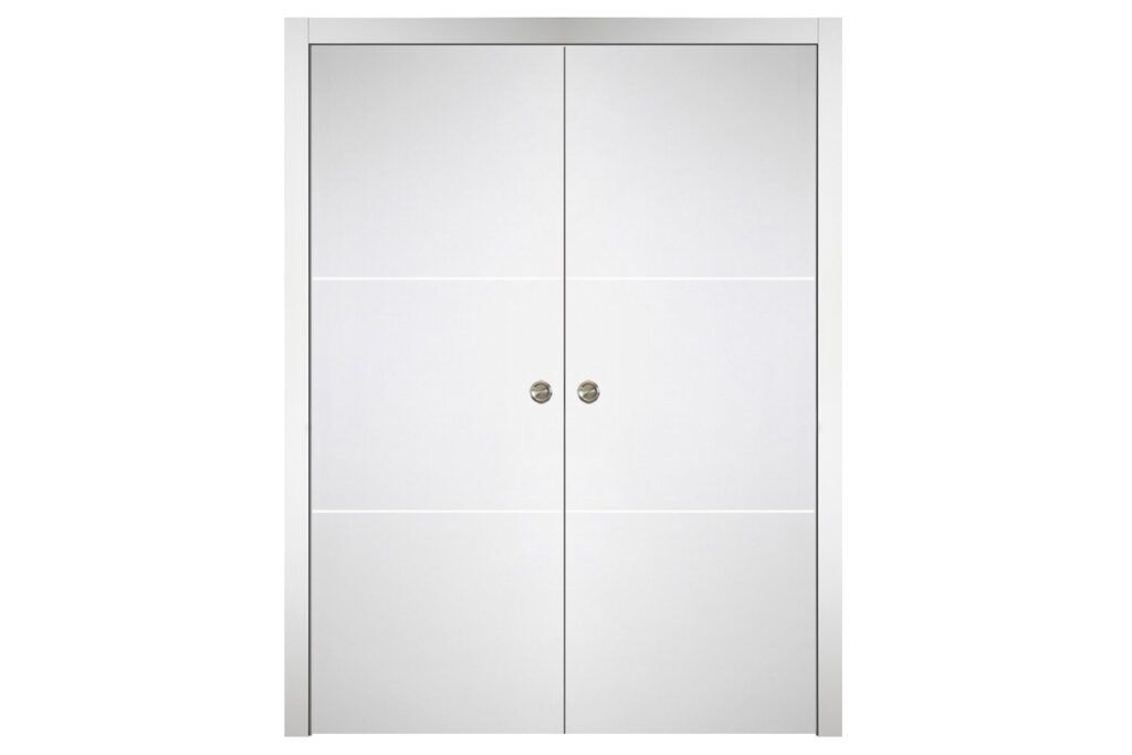 Nova Italia Flush 06 Alaskan White Laminate Interior Door - Double Pocket