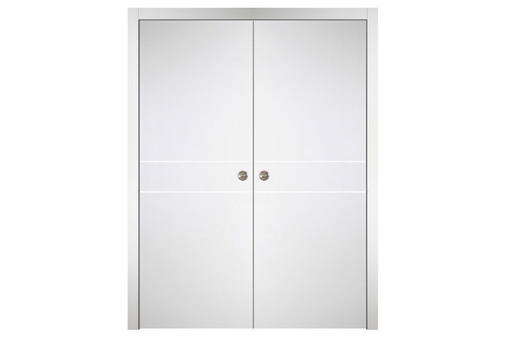 Nova Italia Flush 08 Alaskan White Laminate Interior Door - Double Pocket