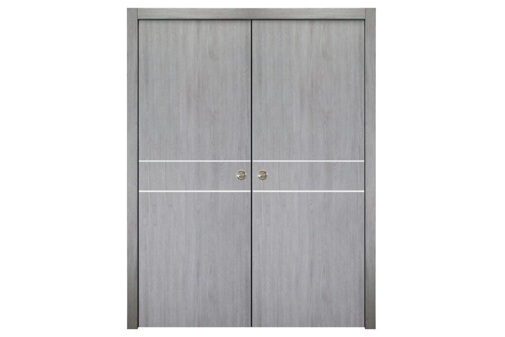 Nova Italia Flush 08 Light Grey Laminate Interior Door - Double Pocket