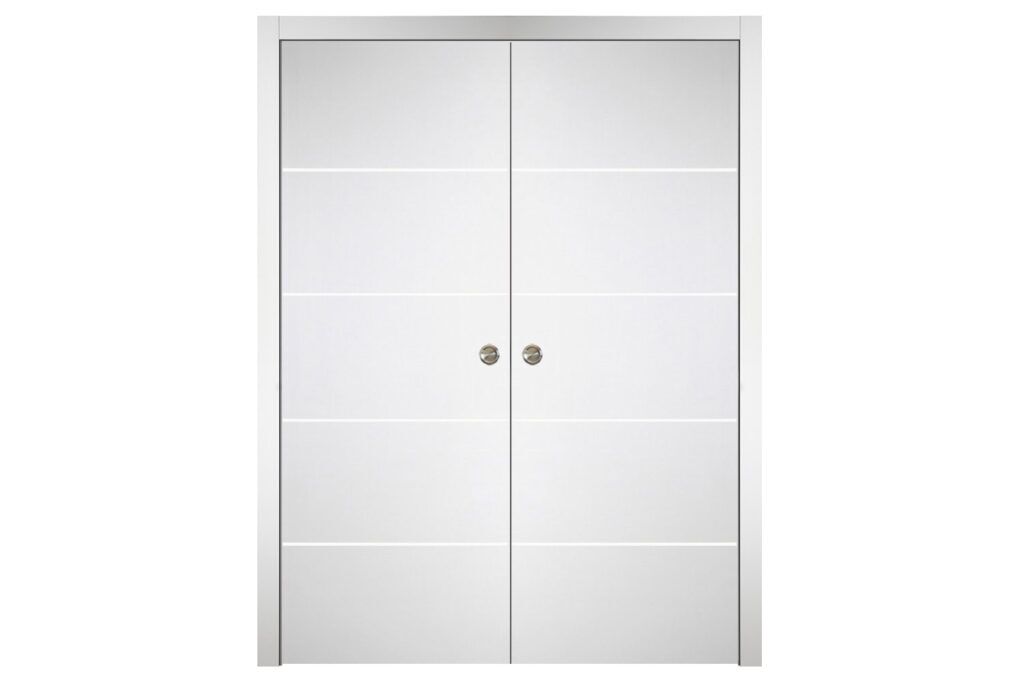 Nova Italia Flush 10 Alaskan White Laminate Interior Door - Double Pocket