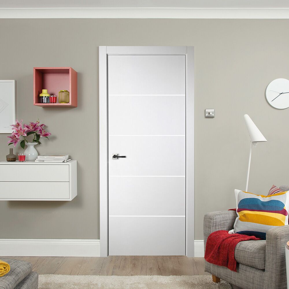 Nova Italia Flush 10 Alaskan White Laminate Interior Door