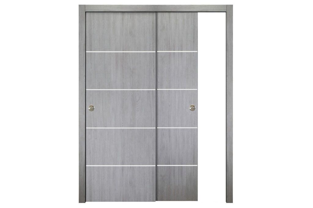Nova Italia Flush 10 Light Grey Laminate Interior Door - Bypass Door