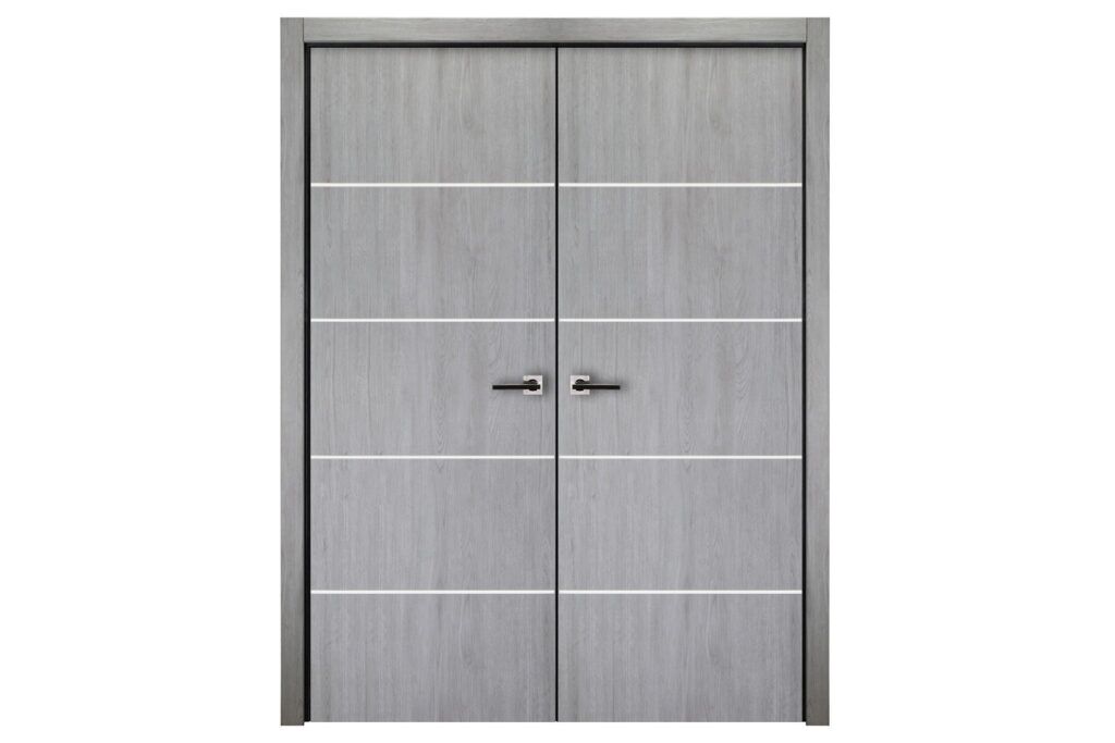 Nova Italia Flush 10 Light Grey Laminate Interior Door - Double Door