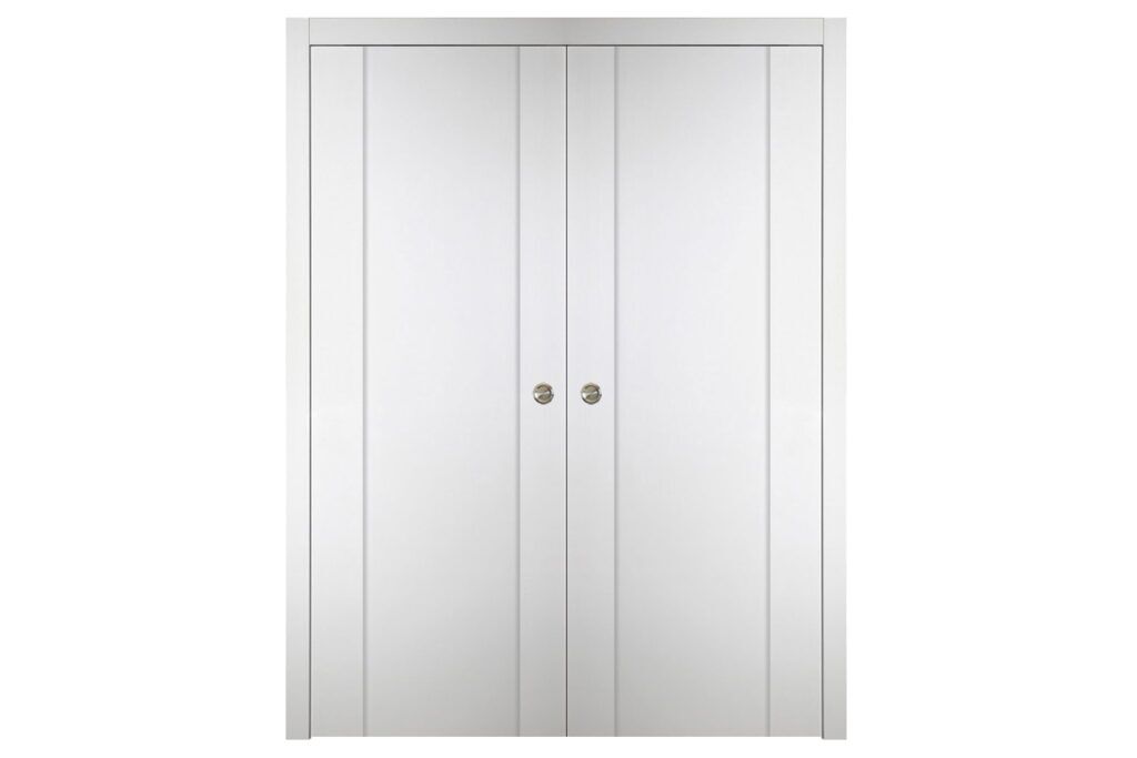Nova Italia Stile 01 Alaskan White Laminate Interior Door - Double Pocket