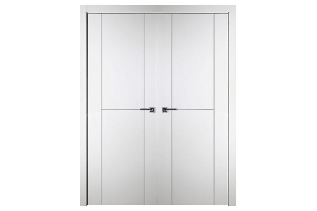 Nova Italia Stile 1H Alaskan White Laminate Interior Door - Double Door