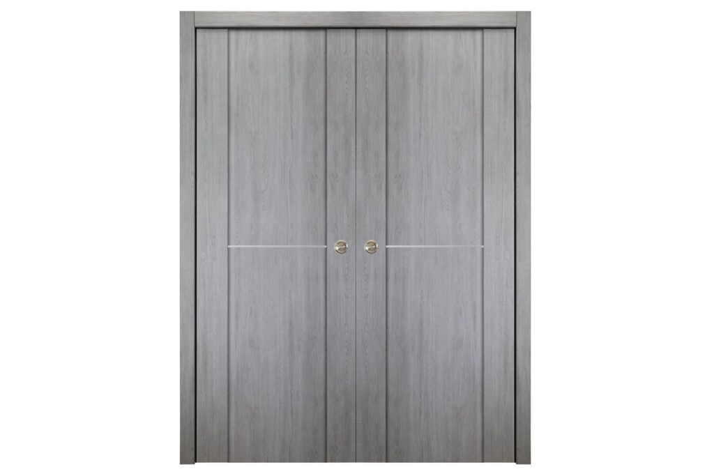 Nova Italia Stile 1H Light Grey Laminate Interior Door - Double Pocket