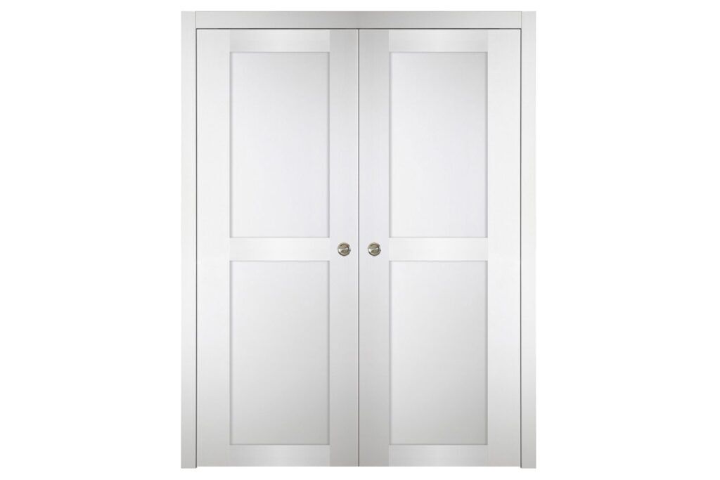 Nova Italia Stile 2 Lite Alaskan White Laminate Interior Door - Double Pocket