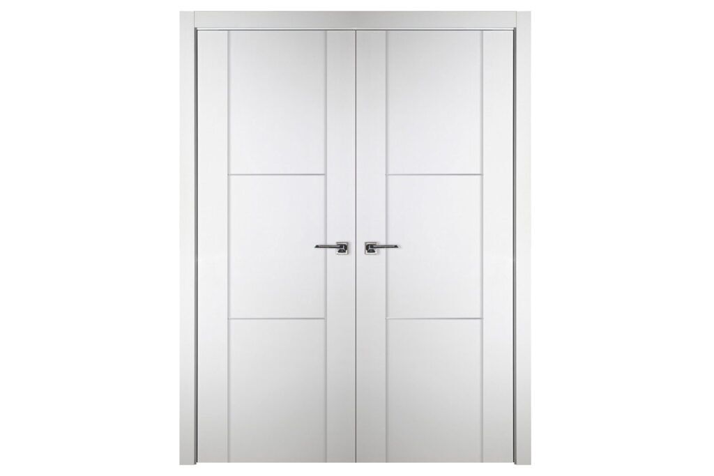 Nova Italia Stile 2H Alaskan White Laminate Interior Door - Double Door