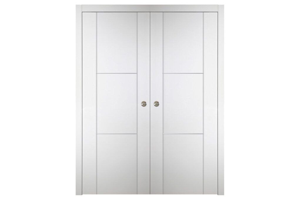 Nova Italia Stile 2H Alaskan White Laminate Interior Door - Double Pocket