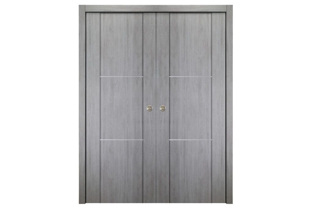 Nova Italia Stile 2H Light Grey Laminate Interior Door - Double Pocket
