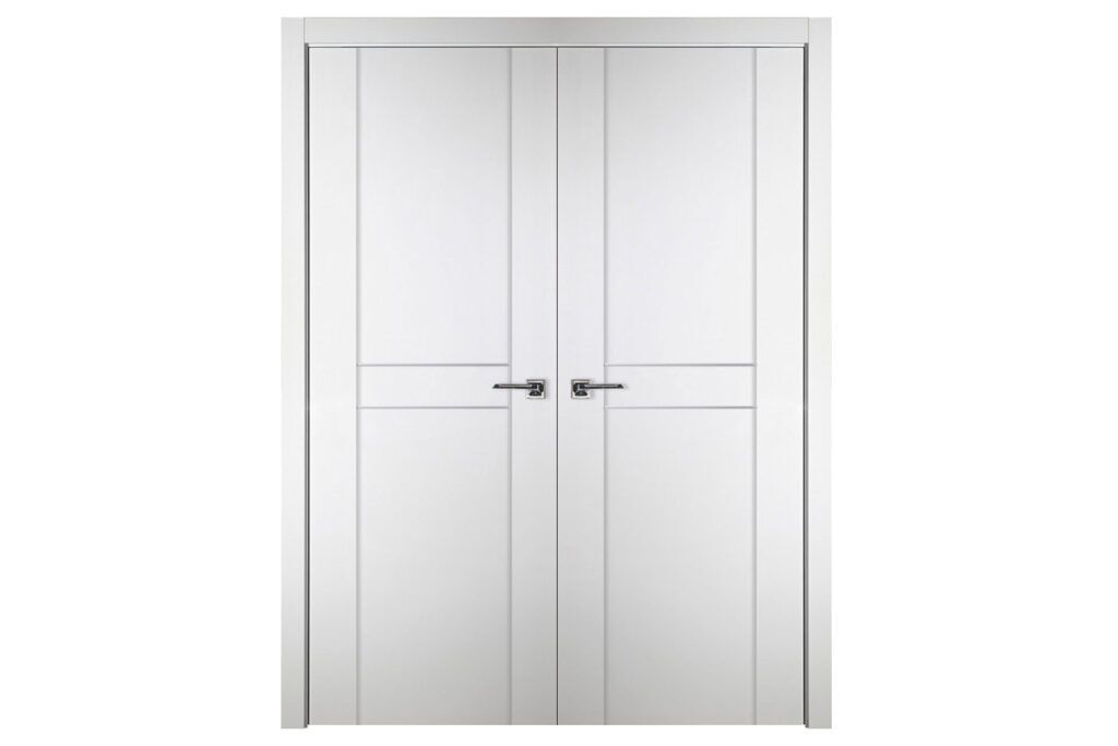Nova Italia Stile 2HC Alaskan White Laminate Interior Door - Double Door