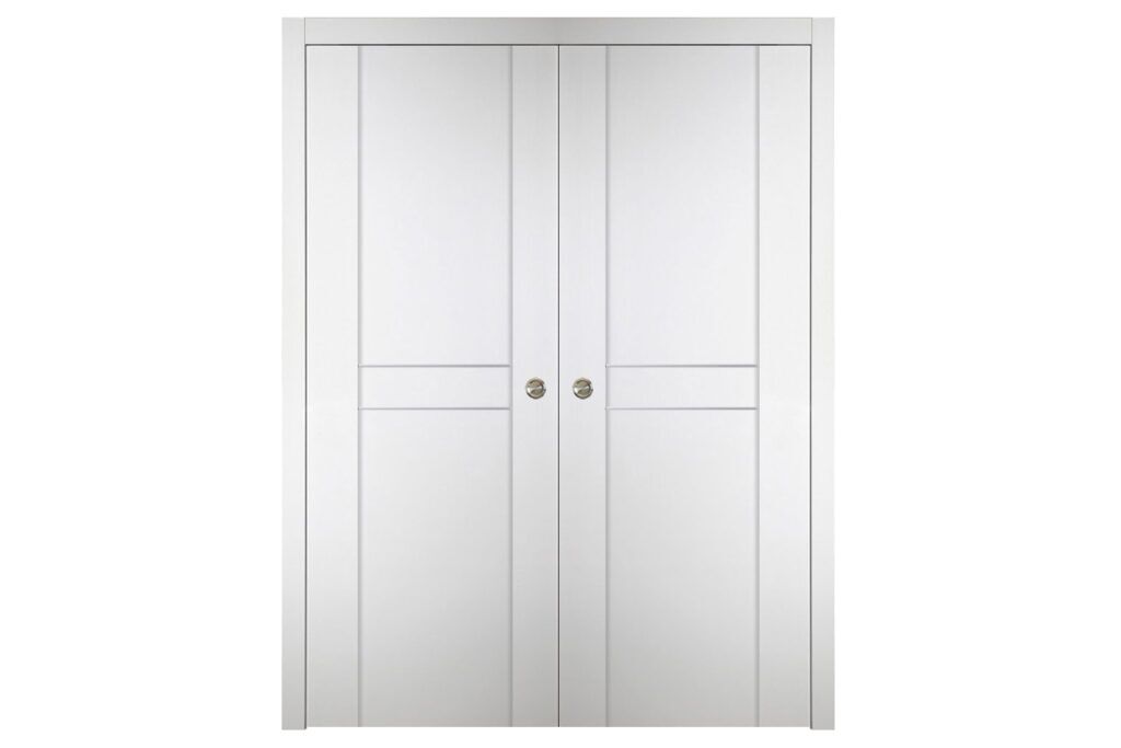 Nova Italia Stile 2HC Alaskan White Laminate Interior Door - Double Pocket