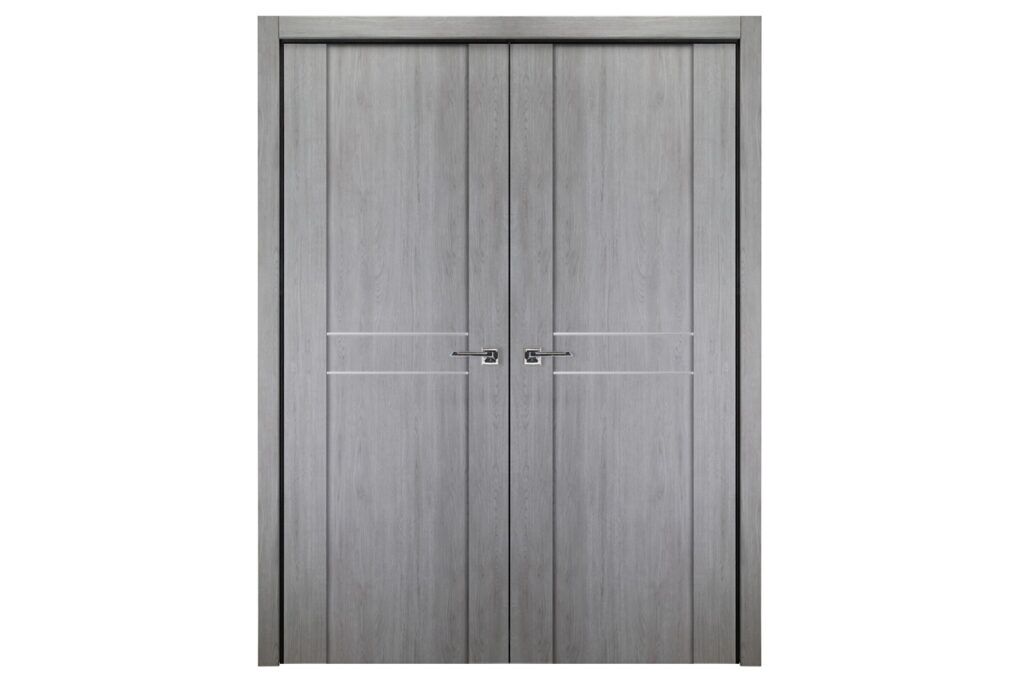 Nova Italia Stile 2HC Light Grey Laminate Interior Door - Double Door