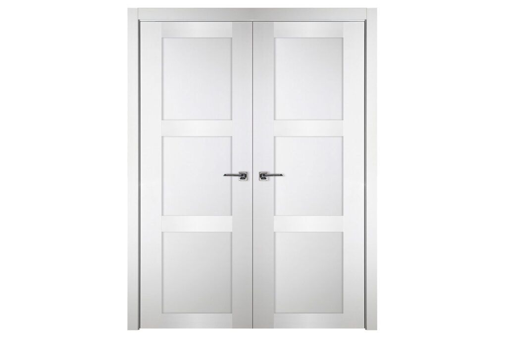 Nova Italia Stile 3 Lite Alaskan White Laminate Interior Door - Double Door