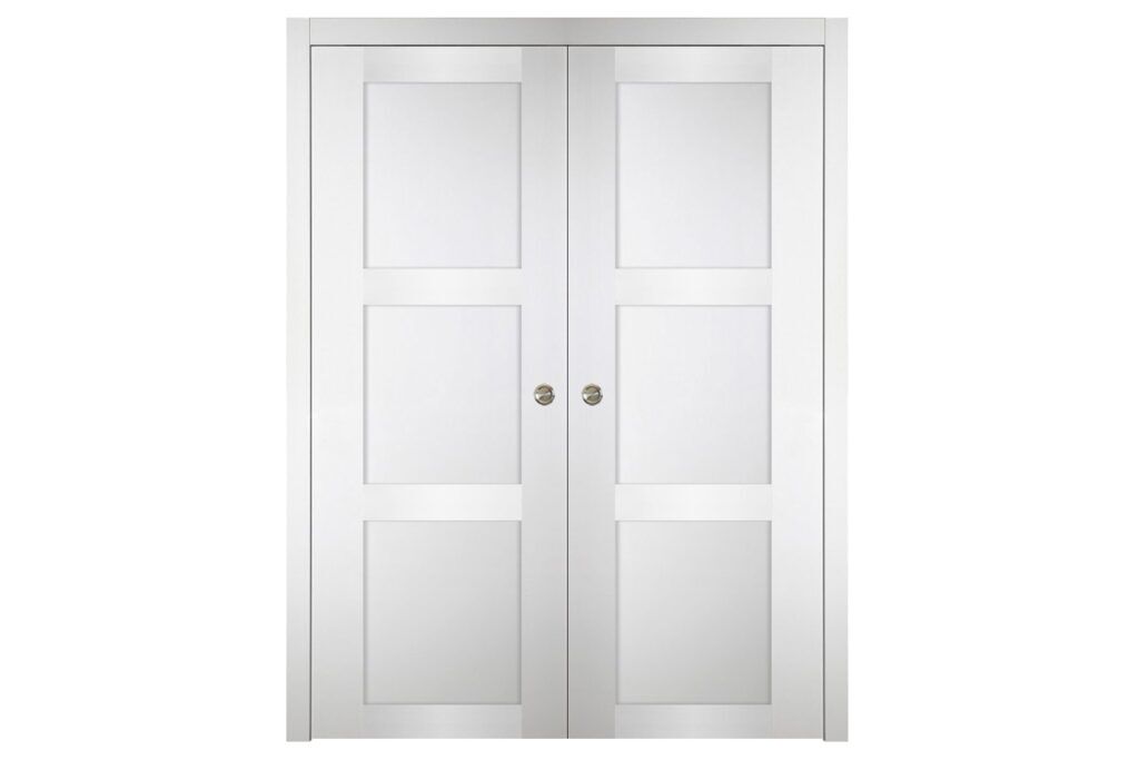Nova Italia Stile 3 Lite Alaskan White Laminate Interior Door - Double Pocket