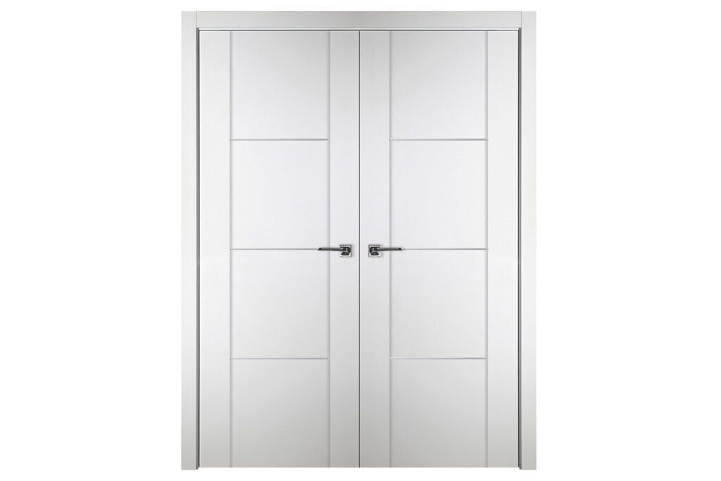 Nova Italia Stile 3H Alaskan White Laminate Interior Door - Double Door