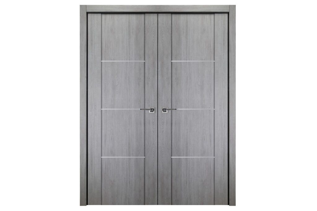 Nova Italia Stile 3H Light Grey Laminate Interior Door - Double Door