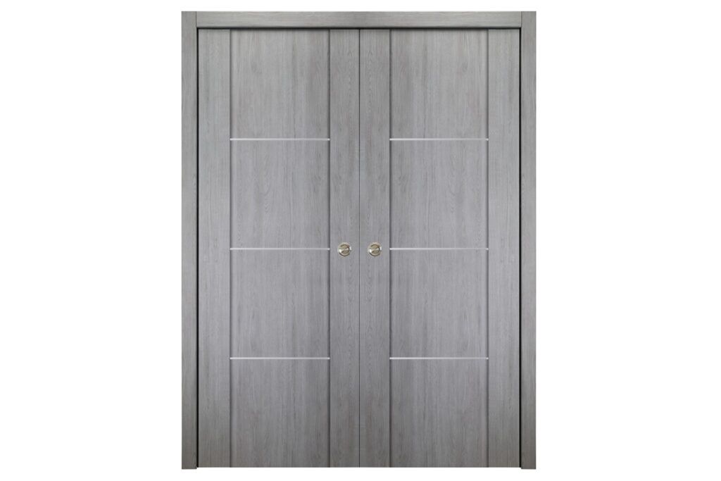 Nova Italia Stile 3H Light Grey Laminate Interior Door - Double Pocket