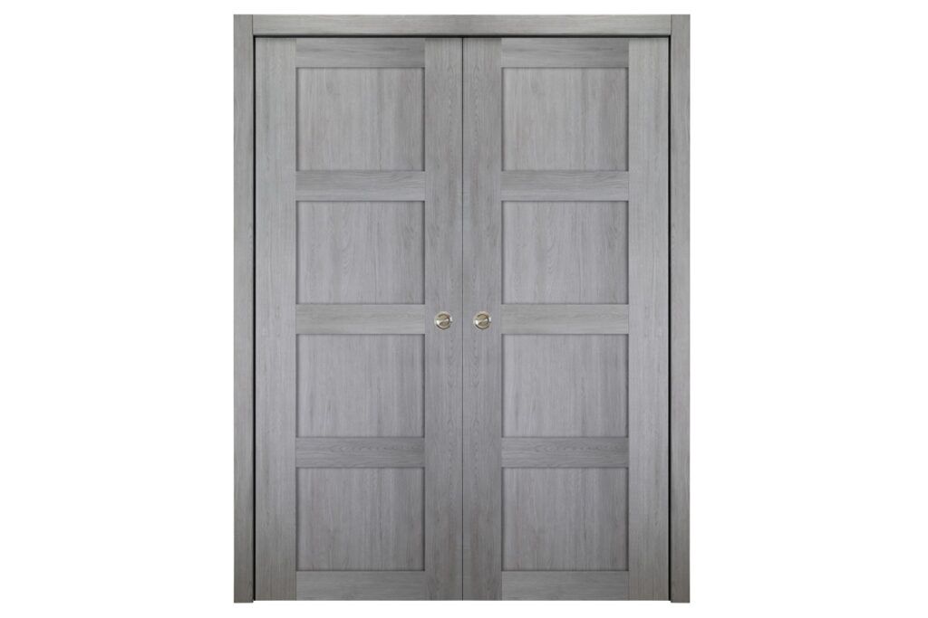Nova Italia Stile 4 Lite Light Grey Laminate Interior Door - Double Pocket