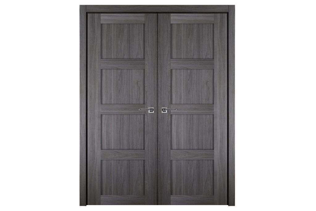 Nova Italia Stile 4 Lite Swiss Elm Laminate Interior Door - Double Door