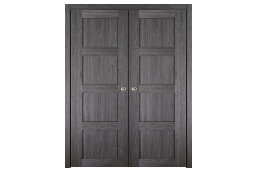 Nova Italia Stile 4 Lite Swiss Elm Laminate Interior Door - Double Pocket