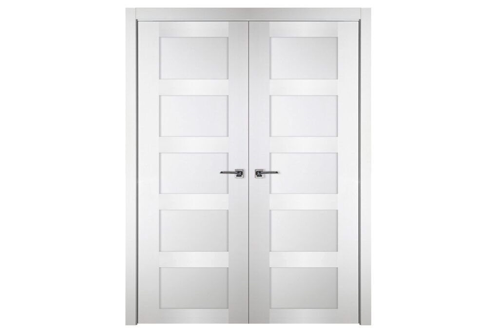 Nova Italia Stile 5 Lite Alaskan White Laminate Interior Door - Double Door