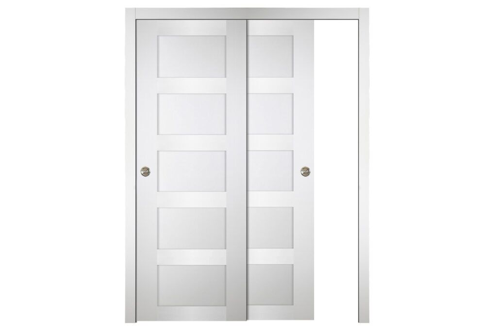 Nova Italia Stile 5 Lite Alaskan White Laminate Interior Door - Bypass Door