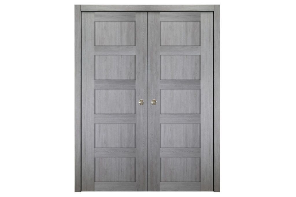 Nova Italia Stile 5 Lite Light Grey Laminate Interior Door - Double Pocket