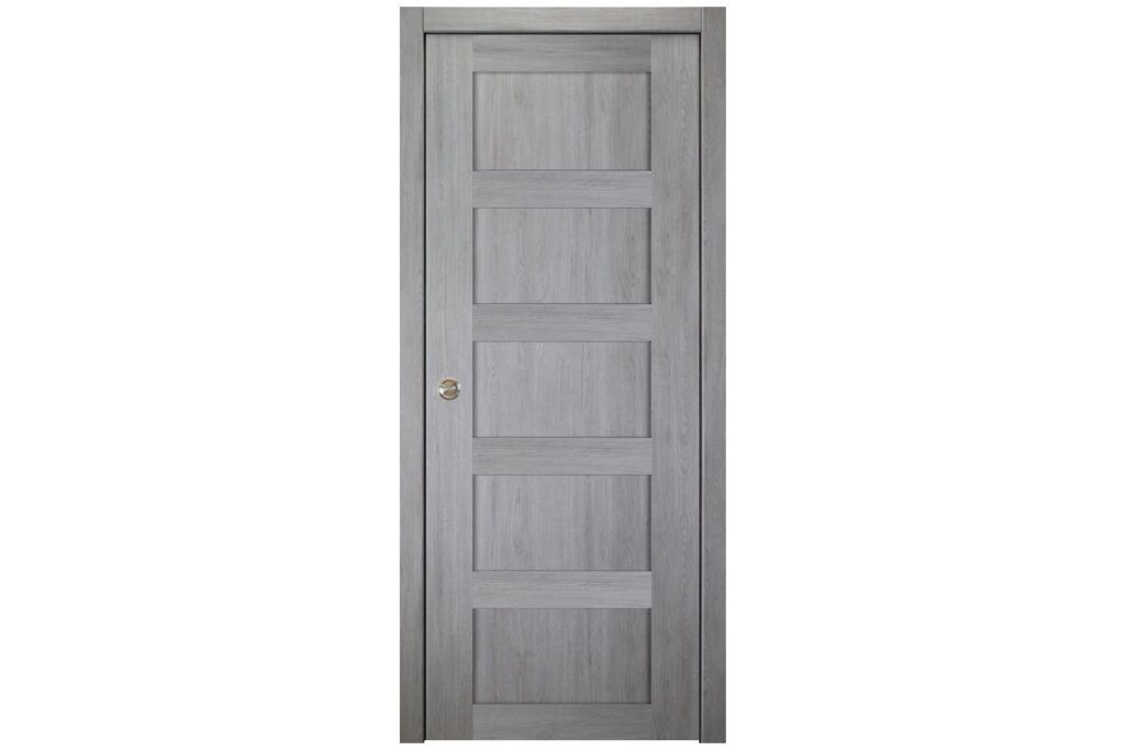 Nova Italia Stile 5 Lite Light Grey Laminate Interior Door - Single Pocket