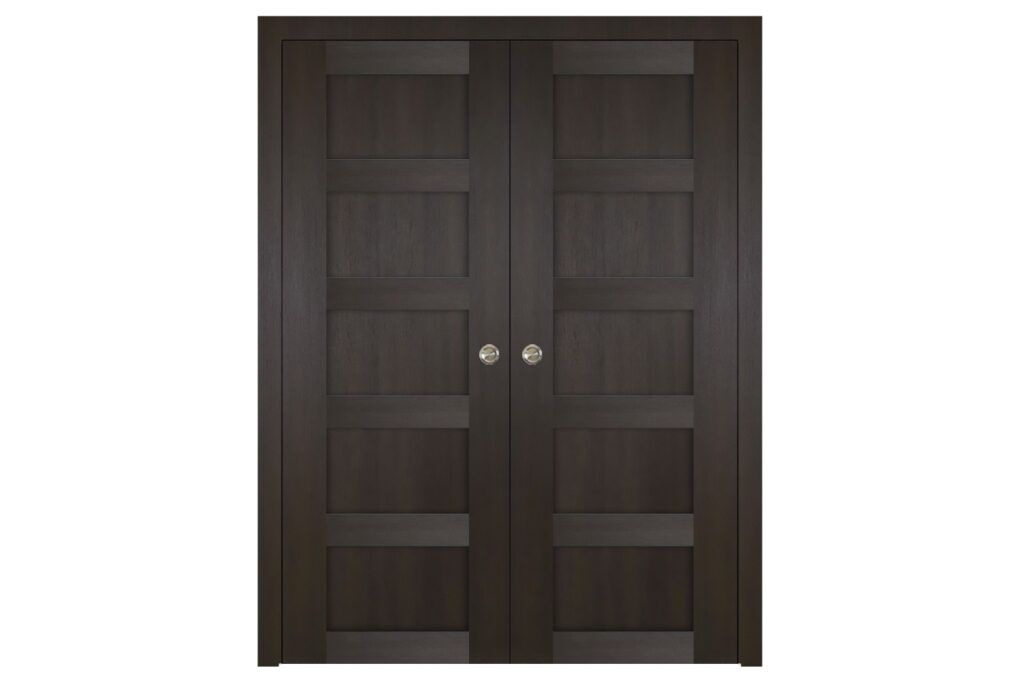 Nova Italia Stile 5 Lite Premium Wenge Laminate Interior Door - Double Pocket