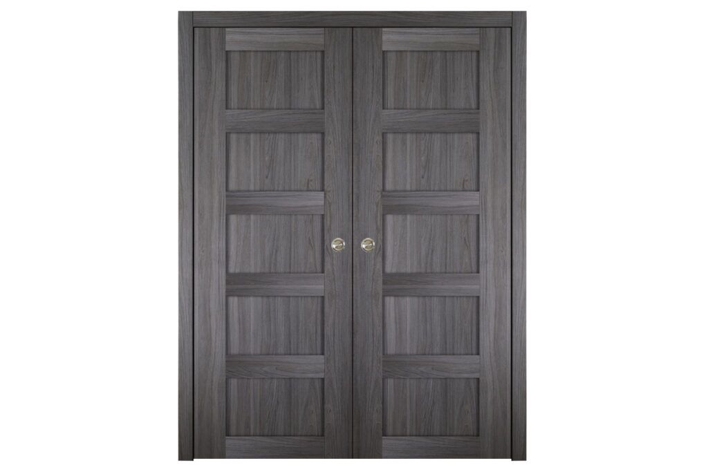 Nova Italia Stile 5 Lite Swiss Elm Laminate Interior Door - Double Pocket