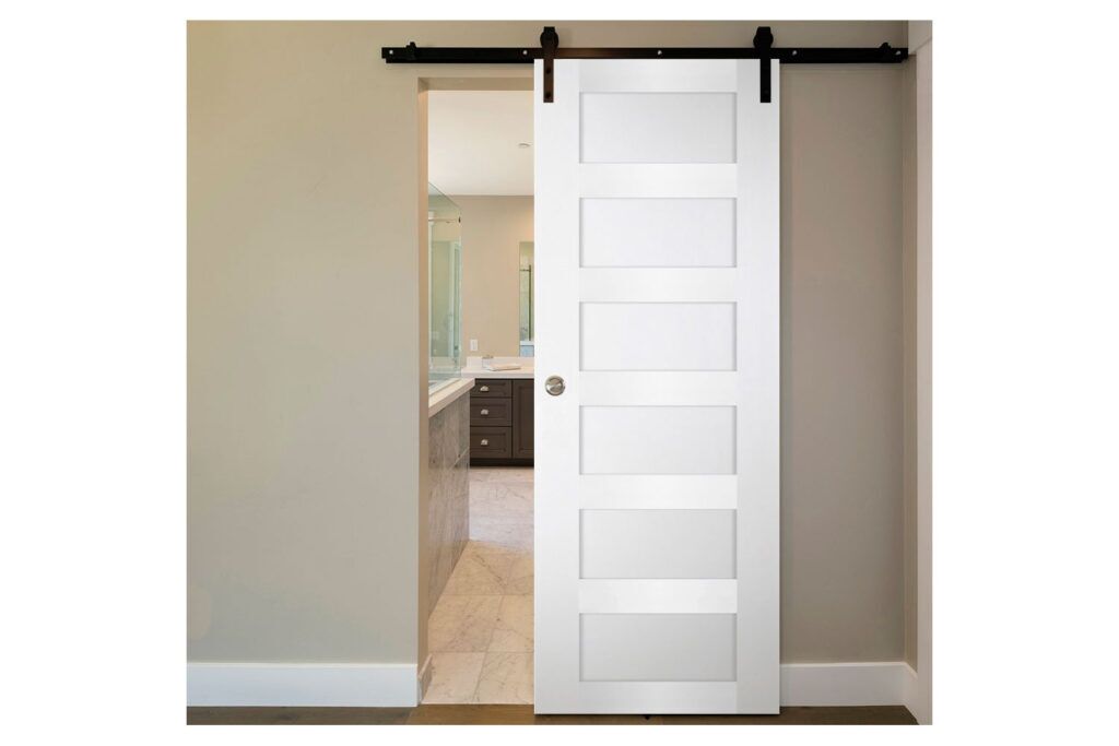 Nova Italia Stile 6 Lite Alaskan White Laminate Interior Door - Barn Door