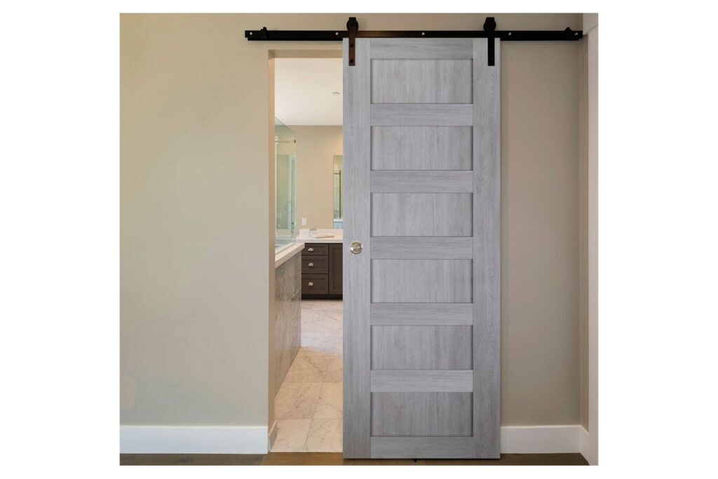 Nova Italia Stile 6 Lite Light Grey Laminate Interior Door - Barn Door