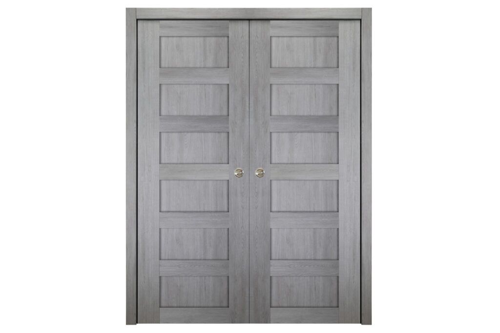 Nova Italia Stile 6 Lite Light Grey Laminate Interior Door - Double Pocket