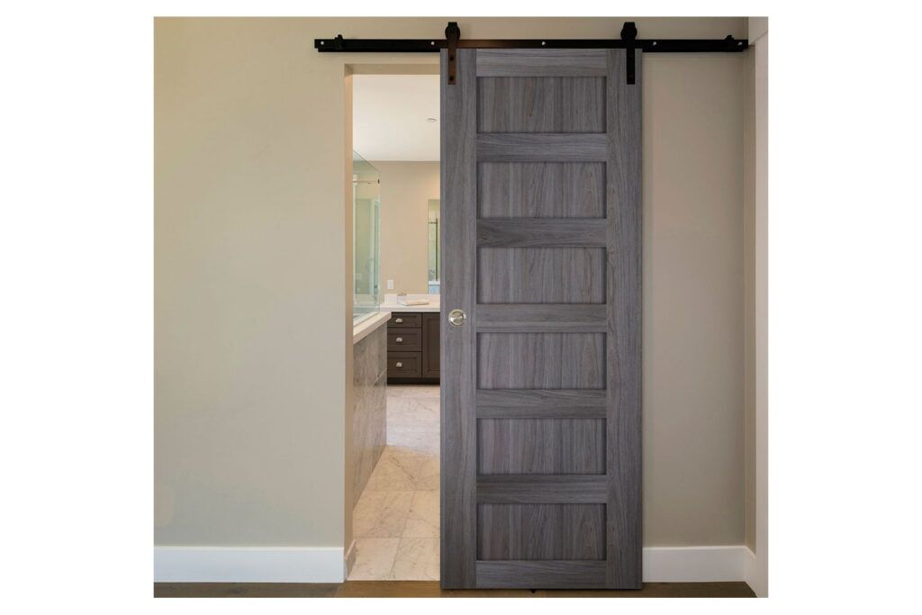 Nova Italia Stile 6 Lite Swiss Elm Laminate Interior Door - Barn Door