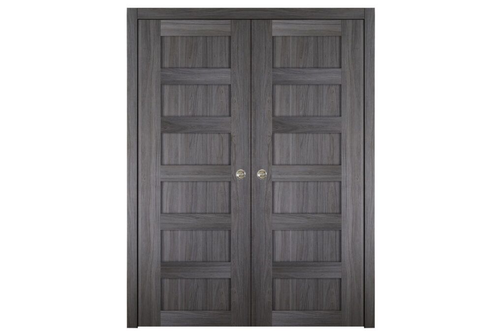Nova Italia Stile 6 Lite Swiss Elm Laminate Interior Door - Double Pocket