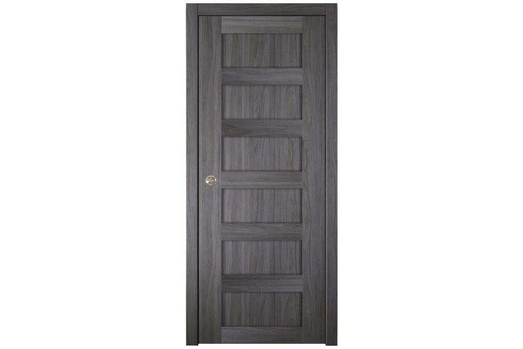 Nova Italia Stile 6 Lite Swiss Elm Laminate Interior Door - Single Pocket