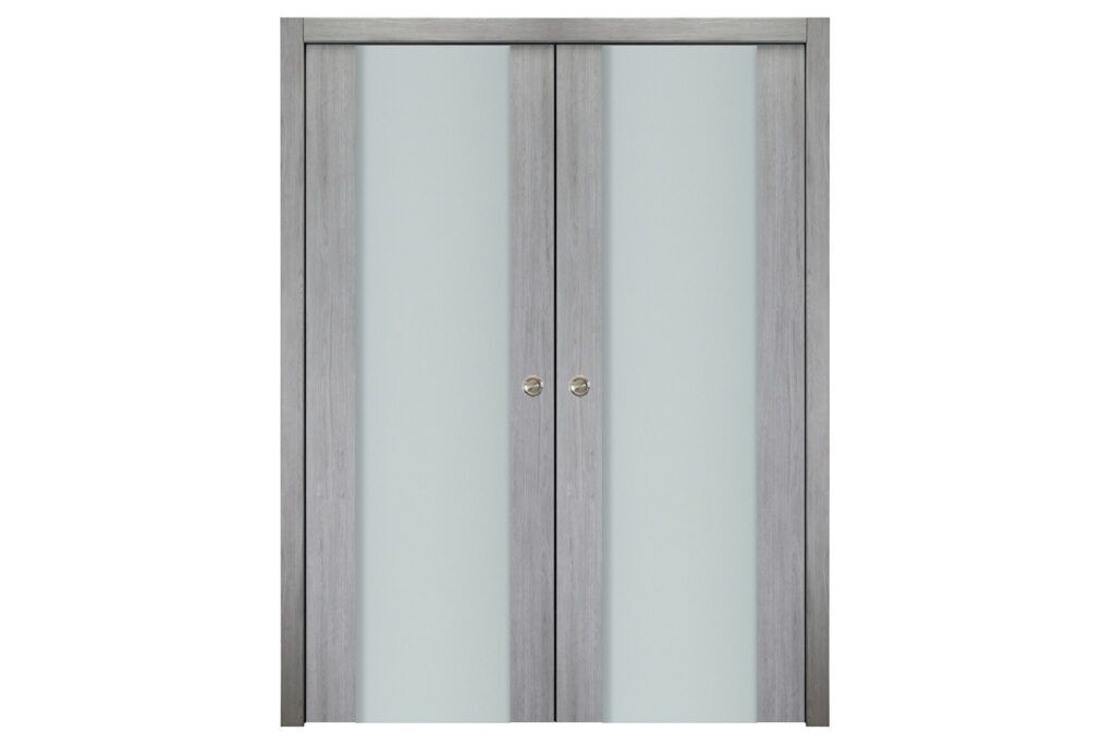 Nova Italia Vetro 01 Light Grey Laminate Interior Door - Double Pocket