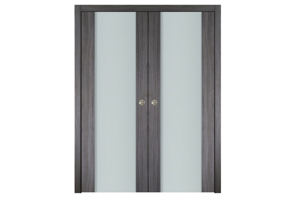 Nova Italia Vetro 01 Swiss Elm Laminate Interior Door - Double Pocket