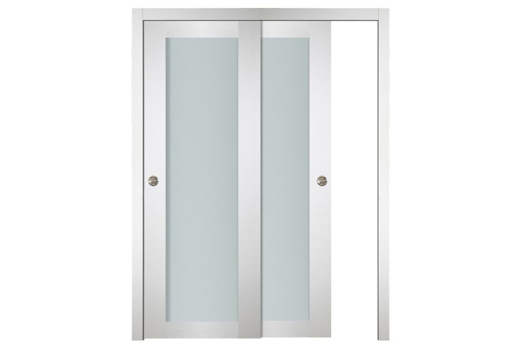 Nova Italia Vetro 1 Lite Alaskan White Laminate Interior Door - Bypass Door